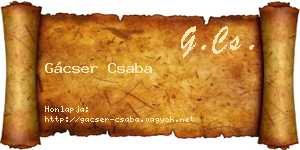 Gácser Csaba névjegykártya